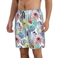 thumbnail image 1 of Uemuo Cactus Pattern Men's Swim Trunks Hawaiian Beach Bathing Suit Swimsuits Beach Quick-Dry Shorts with Pockets-XX-Large, 1 of 9