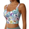 thumbnail image 1 of Uemuo Cactus Pattern Women's Sports Bra - High Impact Support, Breathable, and Comfortable Athletic Bra for Running, Yoga, and Workouts, 1 of 9