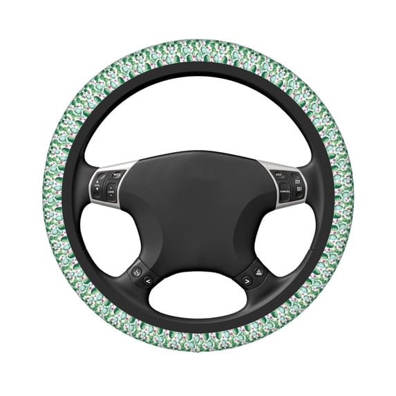 Uemuo Cactus Plants Printed Car Elastic Steering Wheel Cover - Universal Car Accessory for Diverse Cars Anti-Slip, and Comfortable- 15"