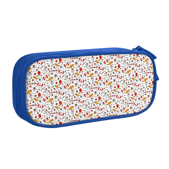 Uemuo Canada Day Printed Pencil Pen Case, Portable Pencil Pouch with Zipper, Compact Stationery Bag Makeup Bag, Pencil Bag for Home Office