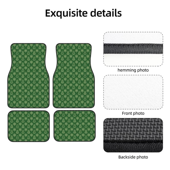 Uemuo Car Floor Mats - Christmas (2) Pattern Carpet Floor Mats for Cars, Auto Accessories Front & Rear Car Floor Foot Mat Sets of 4 Pieces
