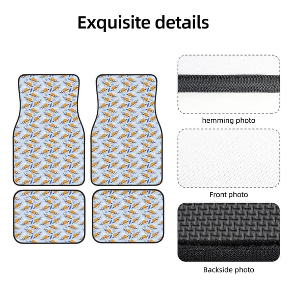 Uemuo Car Floor Mats - Cute Sloth Pattern Carpet Floor Mats for Cars, Auto Accessories Front & Rear Car Floor Foot Mat Sets of 4 Pieces