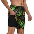 thumbnail image 1 of Uemuo Carnival Mardi Gras3 Pattern Mens Swim Trunks Quick Dry Board Shorts with Mesh Lining, Stretch Beach Shorts Quick Dry No-Chafing Board Shorts-, 1 of 9