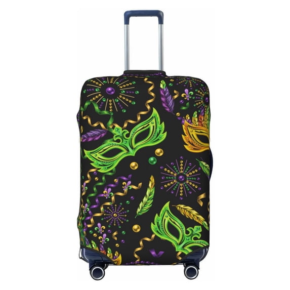 Uemuo Carnival Mardi Gras3 Printed Washable Luggage Cover - Fashion Suitcase Protector Fits 18-32 Inch Luggage -
