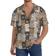 thumbnail image 1 of Uemuo Cartoon Bear Pattern Cotton Linen Short Sleeve Shirts,Casual Lightweight Button Down Shirts,Vacation Beach Summer Tops-Small, 1 of 7