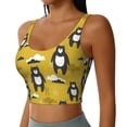 thumbnail image 1 of Uemuo Cartoon Bear Yellow Pattern Women's Sports Bra - High Impact Support, Breathable, and Comfortable Athletic Bra for Running, Yoga, and Workouts, 1 of 9