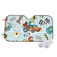 thumbnail image 1 of Uemuo Cartoon Car Racing Pattern Accordion Car Windshield Sun Shade, Foldable Reflective Sun Visor for Car, Reflector Windshield Sunshade-Small, 1 of 7