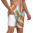 thumbnail image 1 of Uemuo Cartoon Carrot Pattern Mens Swim Trunks Quick Dry Board Shorts with Mesh Lining, Stretch Beach Shorts Quick Dry No-Chafing Board Shorts-Small, 1 of 9