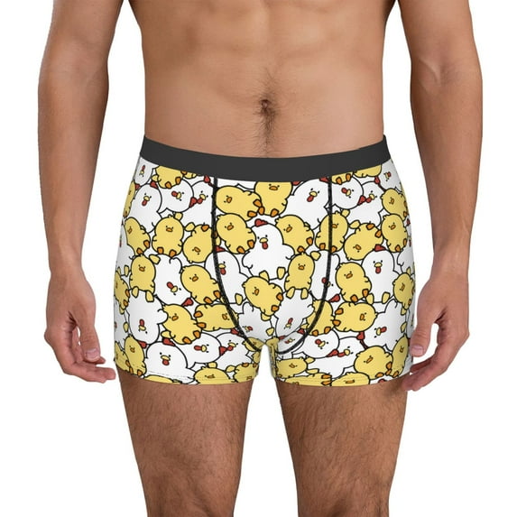 Uemuo Cartoon Chicken Pattern Men's Boxer Briefs,Trunk Anti-Chafing,Comfortable, Durable, and Stylish Underwear-XX-Large