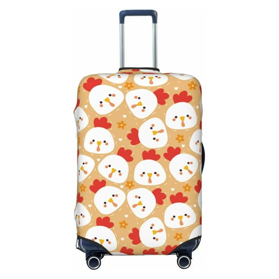 Uemuo Cartoon Chicken Printed Washable Luggage Cover - Fashion Suitcase Protector Fits 18-32 Inch Luggage -Large