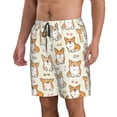 thumbnail image 1 of Uemuo Cartoon Corgi Pattern Men's Swim Trunks Hawaiian Beach Bathing Suit Swimsuits Beach Quick-Dry Shorts with Pockets-Medium, 1 of 9