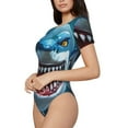 thumbnail image 1 of Uemuo Cartoon Cute Shark Pattern Women's One Piece Short Sleeve Swimsuit Rash Guard Surfing Modest Quick-drying Swimsuit Beach Essentials-, 1 of 9
