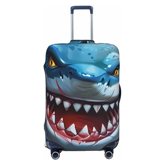 Uemuo Cartoon Cute Shark Printed Washable Luggage Cover - Fashion Suitcase Protector Fits 18-32 Inch Luggage -Small