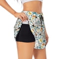 thumbnail image 1 of Uemuo Cartoon Dinosaur Pattern Women's Athletic Shorts High Waisted Running Shorts with Liner Pockets Gym Elastic Workout Shorts-X-Large, 1 of 9