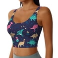 thumbnail image 1 of Uemuo Cartoon Dinosaur Pattern Women's Sports Bra - High Impact Support, Breathable, and Comfortable Athletic Bra for Running, Yoga, and Workouts, 1 of 9
