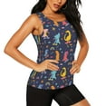 thumbnail image 1 of Uemuo Cartoon Dinosaur Pattern Workout Tank Tops for Women Breathable Moisture-wicking tank top Sleeveless Running Loose Fit Yoga Tops Active Shirts Sports Gym Exercise, 1 of 9