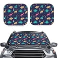 thumbnail image 1 of Uemuo Cartoon Dinosaur Printed 2 PCS Car Windshield Sun Shade, Auto Sun Heat and UV Rays Blocker, Foldable Automotive Front Window Sunshade Protector, 1 of 7