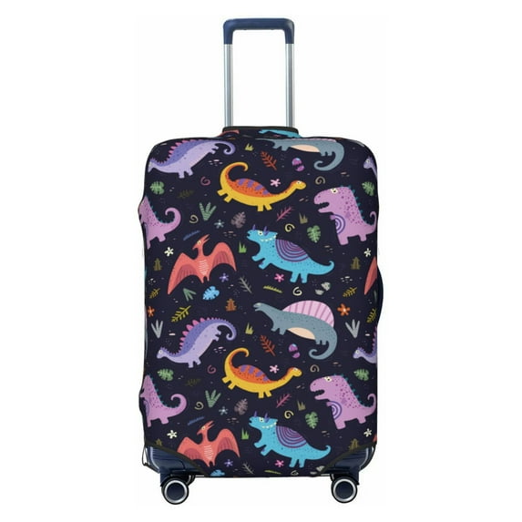 Uemuo Cartoon Dinosaur Printed Washable Luggage Cover - Fashion Suitcase Protector Fits 18-32 Inch Luggage -Large