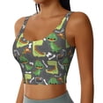 thumbnail image 1 of Uemuo Cartoon Dinosaurs (2) Pattern Women's Sports Bra - High Impact Support, Breathable, and Comfortable Athletic Bra for Running, Yoga, and Workouts, 1 of 9