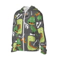 thumbnail image 1 of Uemuo Cartoon Dinosaurs Pattern Women's Full Zip UPF 50+ Sun Protection Hoodie Jacket Long Sleeve Sun Shirt Hiking Outdoor Performance with Pockets-Large, 1 of 9
