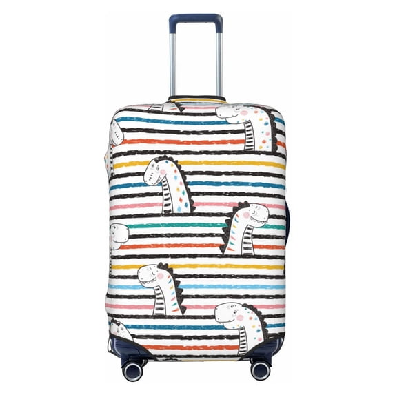 Uemuo Cartoon Dinosaurs Printed Washable Luggage Cover - Fashion Suitcase Protector Fits 18-32 Inch Luggage -Large