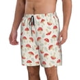 thumbnail image 1 of Uemuo Cartoon Flat Mushrooms Pattern Men's Swim Trunks Hawaiian Beach Bathing Suit Swimsuits Beach Quick-Dry Shorts with Pockets-Small, 1 of 9