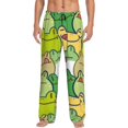 thumbnail image 1 of Uemuo Cartoon Frog Pattern Men's Wide Leg Palazzo Lounge Pants with Pockets Light Weight Loose Comfy Casual Pajama Pants-Small, 1 of 9