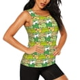 thumbnail image 1 of Uemuo Cartoon Frog Pattern Workout Tank Tops for Women Breathable Moisture-wicking tank top Sleeveless Running Loose Fit Yoga Tops Active Shirts Sports Gym Exercise, 1 of 9