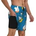 thumbnail image 1 of Uemuo Cartoon Goose Pattern Mens Swim Trunks Quick Dry Board Shorts with Mesh Lining, Stretch Beach Shorts Quick Dry No-Chafing Board Shorts-3X-Large, 1 of 9