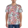 thumbnail image 1 of Uemuo Cartoon Hearts Print Mens Polo Shirts Baseball T-shirt Performance Short Sleeve Golf Shirt Moisture Wicking Athletic Casual Collared T-Shirt-3X-Large, 1 of 7