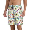 thumbnail image 1 of Uemuo Cartoon Labrador Retriever Pattern Men's Swim Trunks Hawaiian Beach Bathing Suit Swimsuits Beach Quick-Dry Shorts with Pockets-3X-Large, 1 of 9