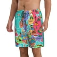 thumbnail image 1 of Uemuo Cartoon Map Of Europe Pattern Men's Swim Trunks Hawaiian Beach Bathing Suit Swimsuits Beach Quick-Dry Shorts with Pockets-Medium, 1 of 9