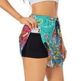thumbnail image 1 of Uemuo Cartoon Map Of Europe Pattern Women's Athletic Shorts High Waisted Running Shorts with Liner Pockets Gym Elastic Workout Shorts-Small, 1 of 9
