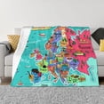 thumbnail image 1 of Uemuo Cartoon Map Of Europe Printed Throw Blanket for Couch, Fluffy Fuzzy Blankets for Bed, Sofa, Cozy Flannel Faux Fur Blanket-50"x40", 1 of 6