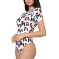 thumbnail image 1 of Uemuo Cartoon Monster Trucks1 Pattern Women's One Piece Short Sleeve Swimsuit Rash Guard Surfing Modest Quick-drying Swimsuit Beach Essentials-XX-Large, 1 of 9