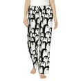 thumbnail image 1 of Uemuo Cartoon Penguin Pattern Women's Wide Leg Palazzo Lounge Pants with Pockets Light Weight Loose Comfy Casual Pajama Pants-Small, 1 of 9