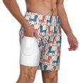 thumbnail image 1 of Uemuo Cartoon Poodle Dog Pattern Mens Swim Trunks Quick Dry Board Shorts with Mesh Lining, Stretch Beach Shorts Quick Dry No-Chafing Board Shorts-3X-Large, 1 of 9