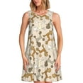 thumbnail image 1 of Uemuo Cartoon Poodle Dog Pattern Women’s Sleeveless Dress – Casual Summer A-Line Dress, Stylish and Comfortable Sundress for Hot Weather, 1 of 7