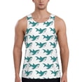 thumbnail image 1 of Uemuo Cartoon Shark Pattern Men's Muscle Shirts Sleeveless Dry Fit Gym Workout Tank Top Lightweight Sports Tank Top Beach Tank Top, Loose-fit Sleeveless Shirt-XX-Large, 1 of 7