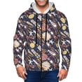 thumbnail image 1 of Uemuo Cartoon Space 1 for Men's Fashion Full-zip Hoodies & Sweatshirts with Kangaroo Pocket, Zip-up Hooded Sweatshirt, Moisture Wicking & Breathable-XX-Large, 1 of 5