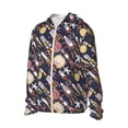 thumbnail image 1 of Uemuo Cartoon Space 1 Pattern Women's Full Zip UPF 50+ Sun Protection Hoodie Jacket Long Sleeve Sun Shirt Hiking Outdoor Performance with Pockets-Large, 1 of 9