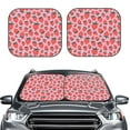thumbnail image 1 of Uemuo Cartoon Strawberry Printed 2 PCS Car Windshield Sun Shade, Auto Sun Heat and UV Rays Blocker, Foldable Automotive Front Window Sunshade Protector, 1 of 7