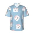 thumbnail image 1 of Uemuo Cartoon Sushi Printed Regular Fit Short Sleeve Casual Hawaiian Shirt for Men,Aloha shirt,Tropical shirt,Floral print shirt,Vacation Beach shirt-, 1 of 9