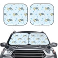 thumbnail image 1 of Uemuo Cartoon Turtle Printed 2 PCS Car Windshield Sun Shade, Auto Sun Heat and UV Rays Blocker, Foldable Automotive Front Window Sunshade Protector, 1 of 7