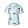 thumbnail image 1 of Uemuo Cartoon Turtle Printed Regular Fit Short Sleeve Casual Hawaiian Shirt for Men,Aloha shirt,Tropical shirt,Floral print shirt,Vacation Beach shirt-Small, 1 of 9