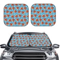 thumbnail image 1 of Uemuo Cartoon Watermelon Printed 2 PCS Car Windshield Sun Shade, Auto Sun Heat and UV Rays Blocker, Foldable Automotive Front Window Sunshade Protector, 1 of 7