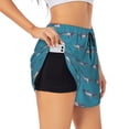 thumbnail image 1 of Uemuo Cartoon Whale Pattern Women's Athletic Shorts High Waisted Running Shorts with Liner Pockets Gym Elastic Workout Shorts-XX-Large, 1 of 9