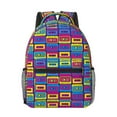 thumbnail image 1 of Uemuo Cassette Tapes Printed Student Durable Water-resistant Backpack,Travel Backpack,Outdoor Activities Backpack, Laptop Backpack, Multi-compartment Backpack, 1 of 5