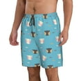 thumbnail image 1 of Uemuo Cat Fish Pattern Men's Swim Trunks Hawaiian Beach Bathing Suit Swimsuits Beach Quick-Dry Shorts with Pockets-X-Large, 1 of 9