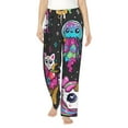 thumbnail image 1 of Uemuo Cat Icecream Pattern Women's Wide Leg Palazzo Lounge Pants with Pockets Light Weight Loose Comfy Casual Pajama Pants-XX-Large, 1 of 9